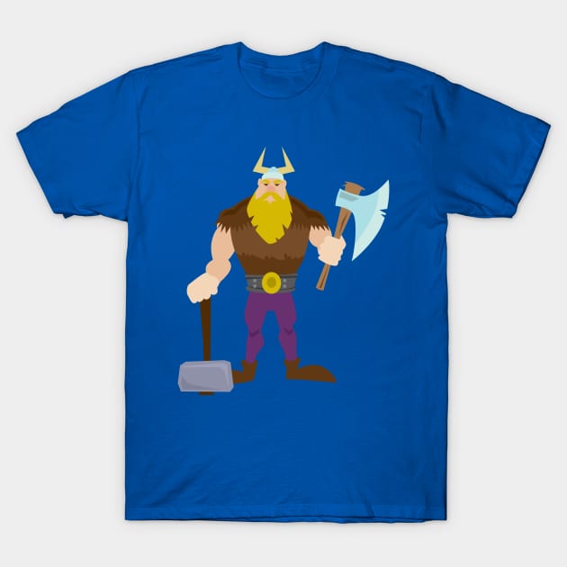 Cartoon viking man T-Shirt by holidaystore